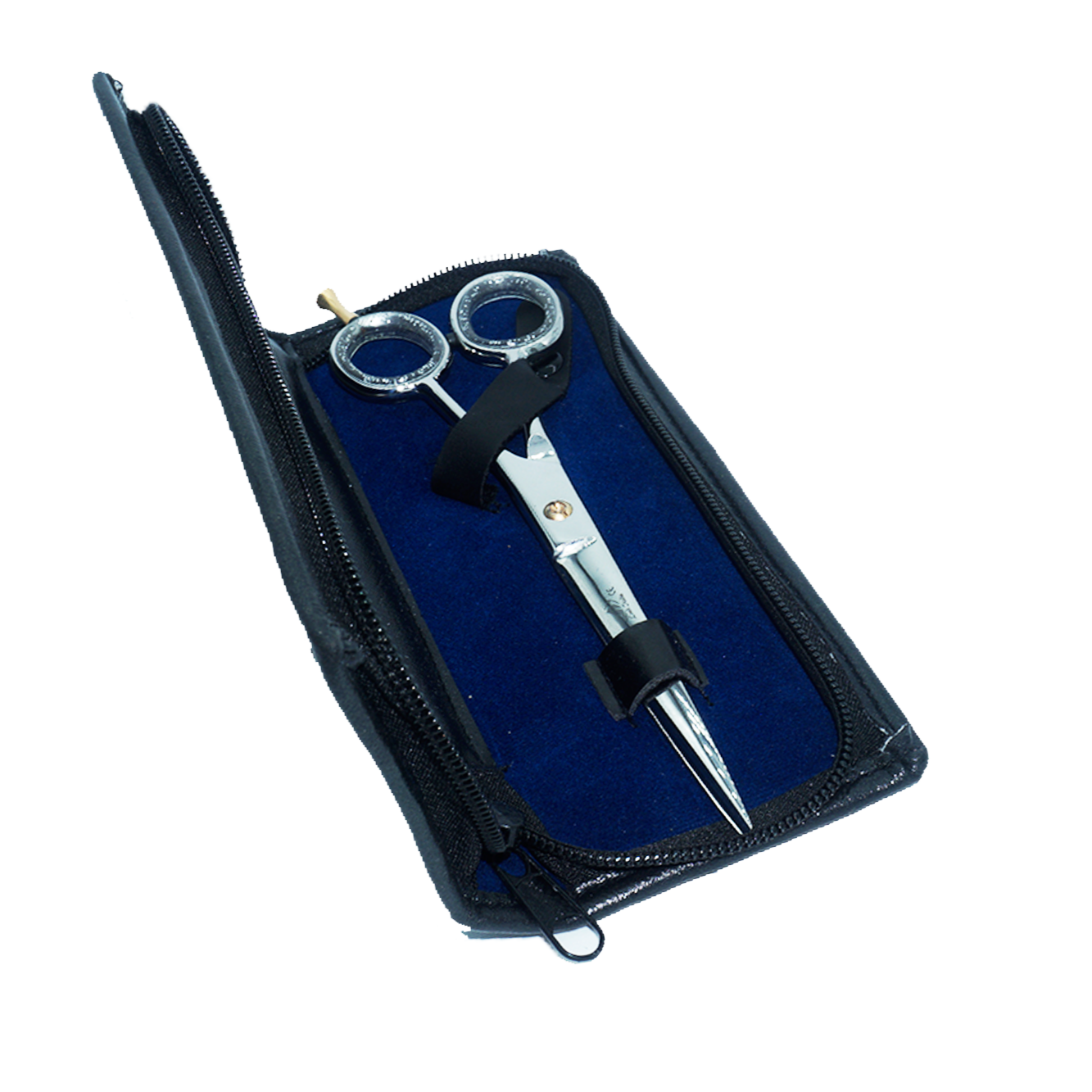 Forbici parrucchiere 18 cm guarnizione grigia con custodia in pelle 1003 - 19